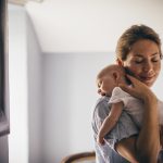 Mum holding a newborn